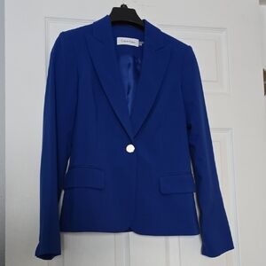 Calvin Klein Women's Royal Blue Blazer Size 2P ⭐️NWOT⭐️